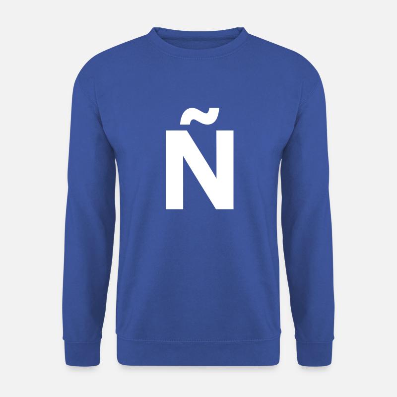 Ñ / N mit Tilde / Typografie / Buchstabe / Letter - Unisex Pullover - Royalblau