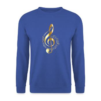 Musiknote - Unisex Pullover - Royalblau - Vorne - Alina (178cm) & Michal (187cm)