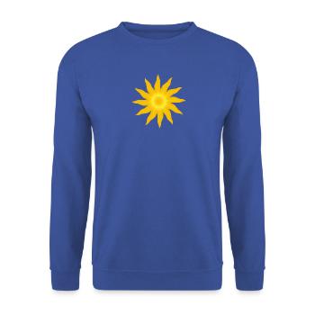 Boho Sonne - Unisex Pullover - Royalblau - Vorne - Alina (178cm) & Michal (187cm)