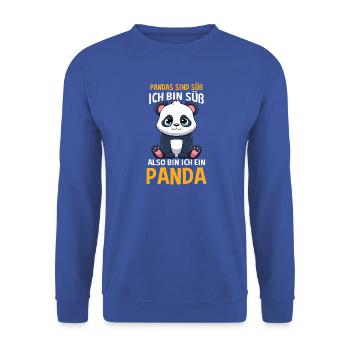  Panda Sind Süß Ich Bin Süß Also Bin Ich Ein Panda - Unisex Pullover - Royalblau - Vorne - Alina (178cm) & Michal (187cm)