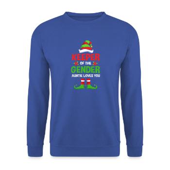 Werdender Papa werdende Väter Weihnachten - Unisex Pullover - Royalblau - Vorne - Alina (178cm) & Michal (187cm)
