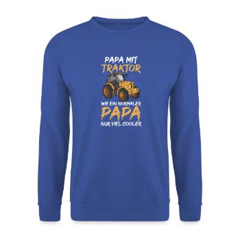 Landwirt Bauernhof Farmer Bauer Papa Vater Traktor - Unisex Pullover - Royalblau - Vorne - Alina (178cm) & Michal (187cm)