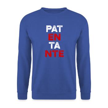 Patentante - Taufgeschenk, Familie - Unisex Pullover - Royalblau - Vorne - Alina (178cm) & Michal (187cm)