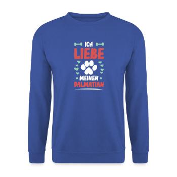 Ich liebe meinen Dalmatiner - Unisex Pullover - Royalblau - Vorne - Alina (178cm) & Michal (187cm)