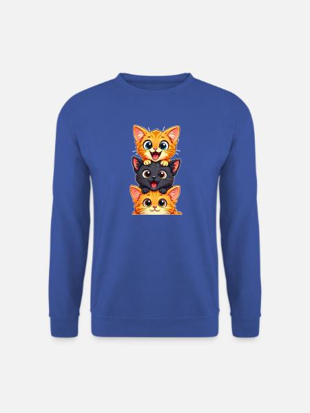 Stacked Happy Kittens Trio - Unisex Pullover - Royalblau