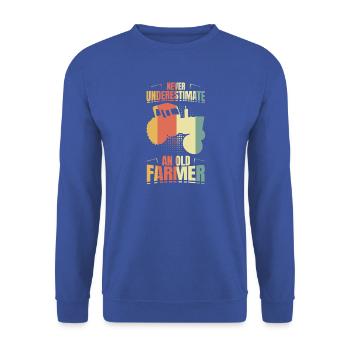 Bauern Opa - Unisex Pullover - Royalblau - Vorne - Alina (178cm) & Michal (187cm)