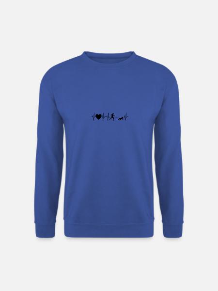 Herzschlag Geländelauf Mann - Canicross - EKG Hund - Unisex Pullover - Royalblau