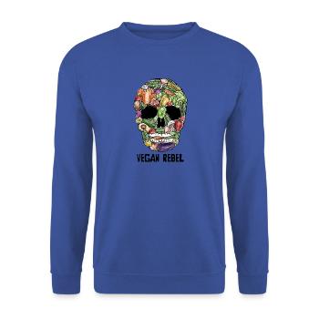 Vegan Rebel - Unisex Pullover - Royalblau - Vorne - Alina (178cm) & Michal (187cm)