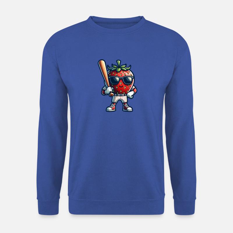 Erdbeer-Baseballspieler mit Schläger - Unisex Pullover - Royalblau