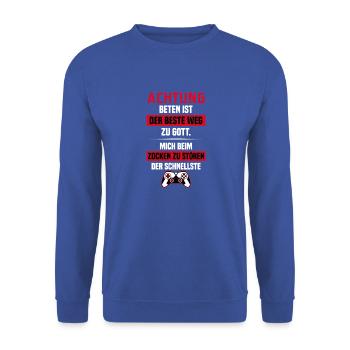 Controller Videospiel Zocken Gamer Computerspiel - Unisex Pullover - Royalblau - Vorne - Alina (178cm) & Michal (187cm)