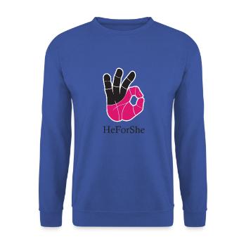HeForshe | He For She | He For She Campaign - Unisex Sweatshirt - royal blue - Front - Alina (178cm) & Michal (187cm)