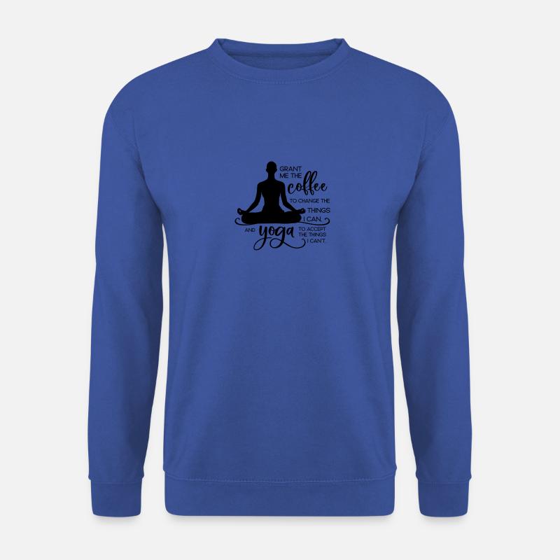 Yoga Life "Coffe, Yoga" - Unisex Pullover - Royalblau