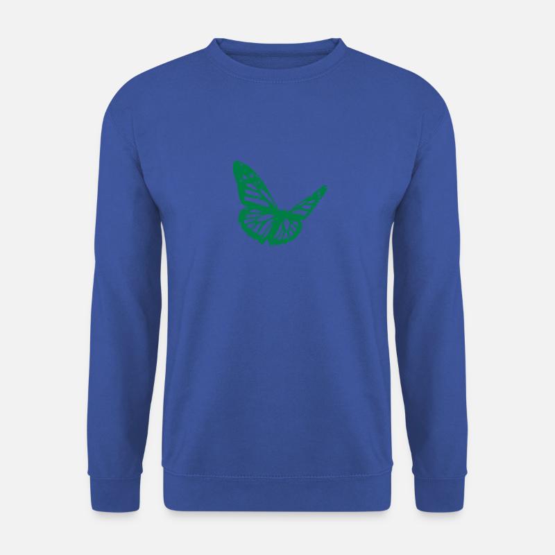 papillon_vert - Unisex Pullover - Royalblau