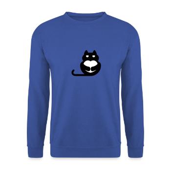 Cat with heart - Unisex Sweatshirt - royal blue - Front - Alina (178cm) & Michal (187cm)