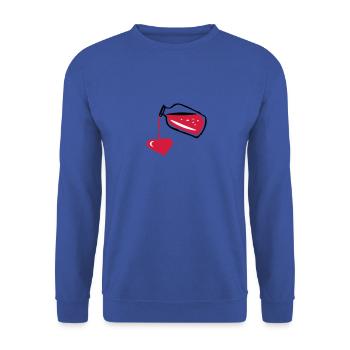 Love potion in a glass bottle & liquid heart - Unisex Sweatshirt - royal blue - Front - Alina (178cm) & Michal (187cm)
