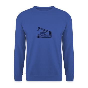 Kran zum ausmalen Kranfahrer Geschenk - Unisex Pullover - Royalblau - Vorne - Alina (178cm) & Michal (187cm)