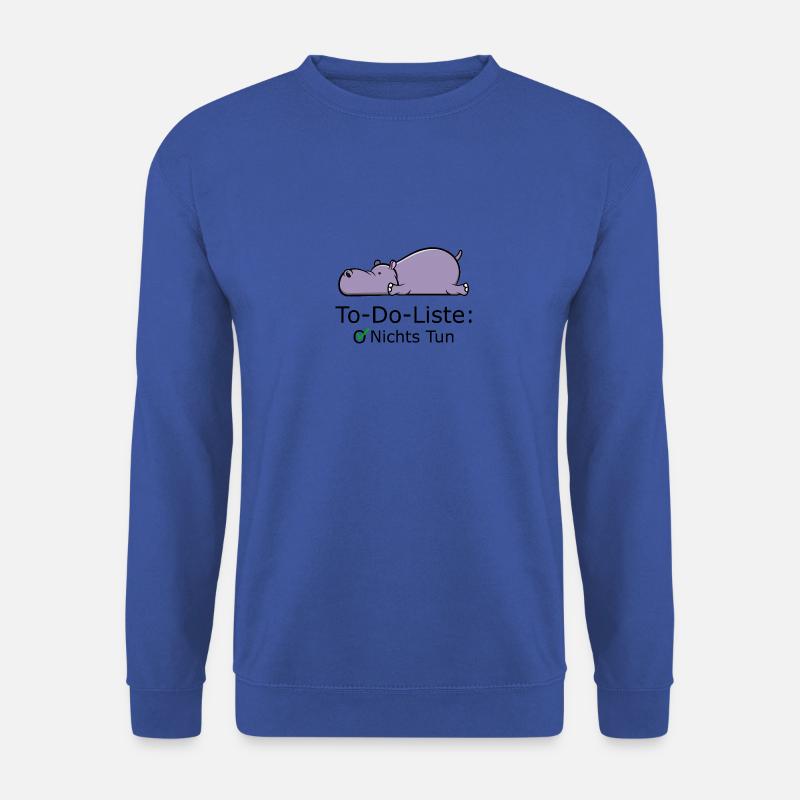 To Do Liste Abhaken Nichts Tun Nilpferd - Unisex Pullover - Royalblau