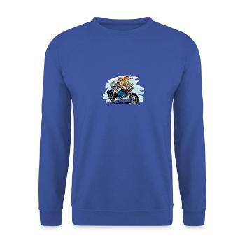 cheeky girl sidecar - Unisex Pullover - Royalblau - Vorne - Alina (178cm) & Michal (187cm)