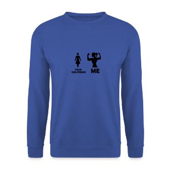 ta copine en forme moi - Sweat-shirt Unisexe - bleu royal - Devant - Alina (178cm) & Michal (187cm)