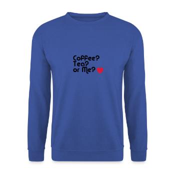 coffee tea or me - Sweat-shirt Unisexe - bleu royal - Devant - Alina (178cm) & Michal (187cm)