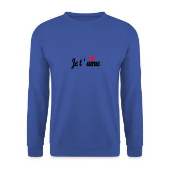 Je t ´aime - Unisex Pullover - Royalblau - Vorne - Alina (178cm) & Michal (187cm)