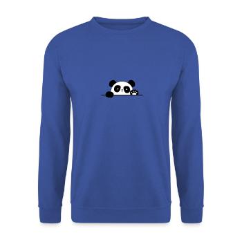 panda 002 - Unisex Pullover - Royalblau - Vorne - Alina (178cm) & Michal (187cm)