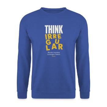 Think Irregular - Unisex Pullover - Royalblau - Vorne - Alina (178cm) & Michal (187cm)