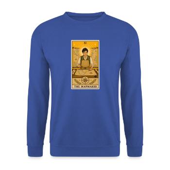Kartograf | Karten Navigation Tarot - Unisex Pullover - Royalblau - Vorne - Alina (178cm) & Michal (187cm)