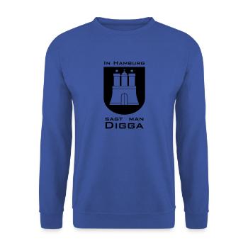 Hamburg Digga - Unisex Pullover - Royalblau - Vorne - Alina (178cm) & Michal (187cm)