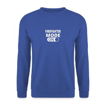 MODE ON FIREFIGHTER - Unisex Pullover - Royalblau - Vorne - Alina (178cm) & Michal (187cm)