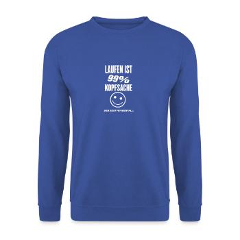 Laufen ist Kopfsache - Unisex Pullover - Royalblau - Vorne - Alina (178cm) & Michal (187cm)
