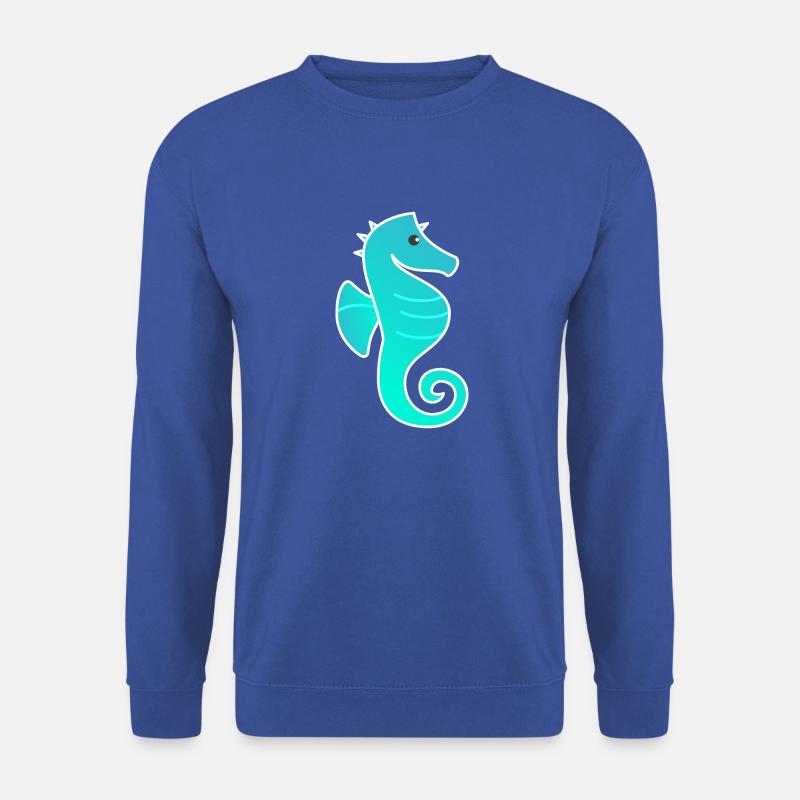 Türkis umrissen Ombre Seepferdchen - Unisex Pullover - Royalblau
