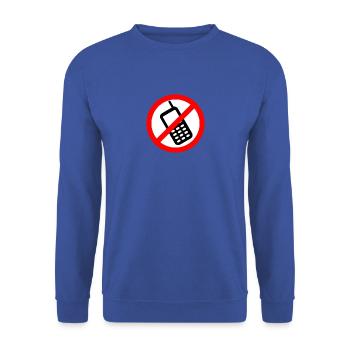 Interdiction du téléphone portable Eteindre le téléphone portable - Sweat-shirt Unisexe - bleu royal - Devant - Alina (178cm) & Michal (187cm)