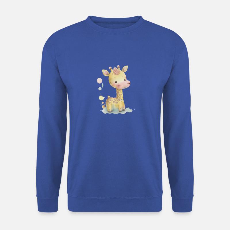 Giraffe Pastell Aquarell - Unisex Pullover - Royalblau