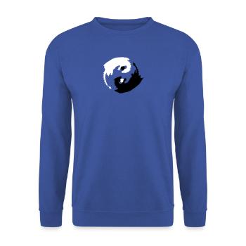 Yin und Yang Drachen mit Spheren - Unisex Pullover - Royalblau - Vorne - Alina (178cm) & Michal (187cm)