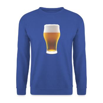 Biergradienten Glas mit Schaum - Unisex Pullover - Royalblau - Vorne - Alina (178cm) & Michal (187cm)