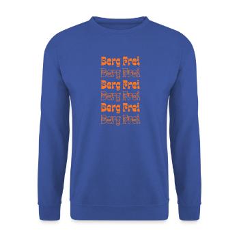 Retro Berg Frei Mountain Typography - Unisex Pullover - Royalblau - Vorne - Alina (178cm) & Michal (187cm)