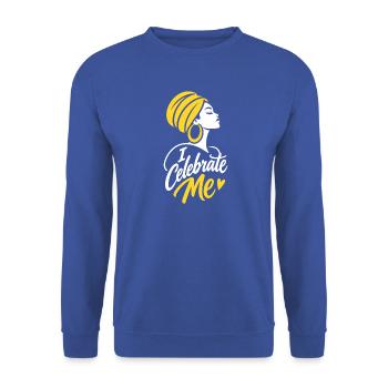 Celebrate Me Afro Queen - Unisex Pullover - Royalblau - Vorne - Alina (178cm) & Michal (187cm)