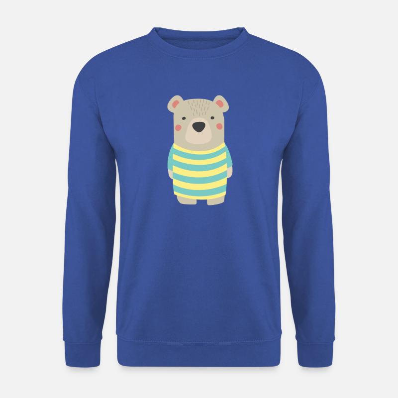 Baer mit Streifenshirt - Unisex Pullover - Royalblau
