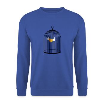 flying heart with wings caught in cage - Unisex Sweatshirt - royal blue - Front - Alina (178cm) & Michal (187cm)