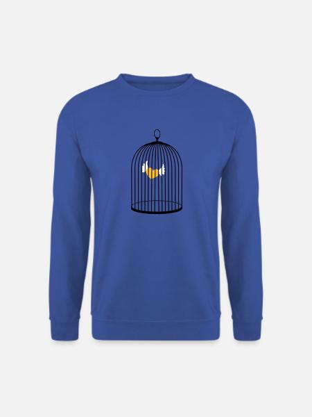 flying heart with wings caught in cage - Unisex Sweatshirt - royal blue