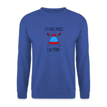 J'y vais mais j'ai peur ! Les Bronzés font du ski - Sweat-shirt Unisexe - bleu royal - Devant - Alina (178cm) & Michal (187cm)