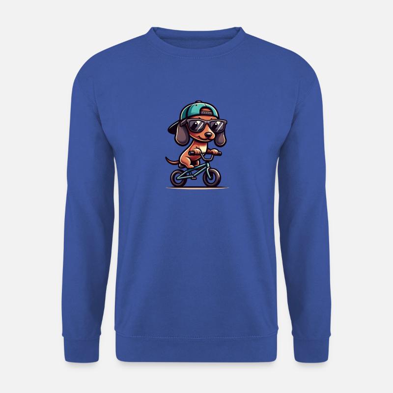 Dackel BMX Fahrrad Hundebesitzer Design - Unisex Pullover - Royalblau