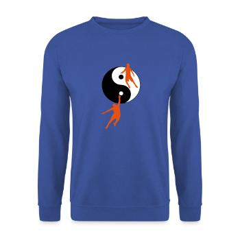 Basketballspieler - Unisex Pullover - Royalblau - Vorne - Alina (178cm) & Michal (187cm)
