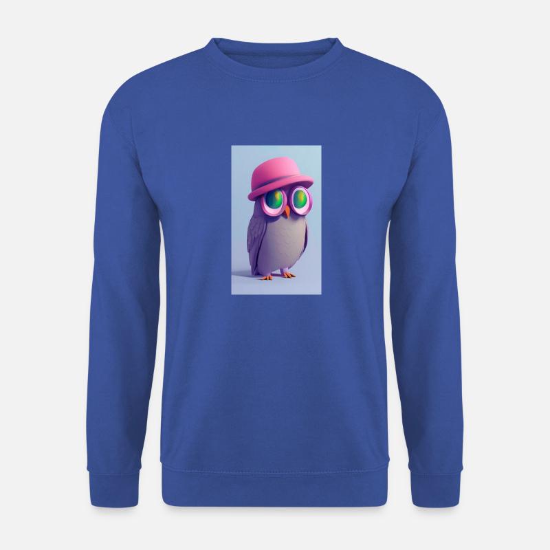 Eule mit Hut - Unisex Pullover - Royalblau