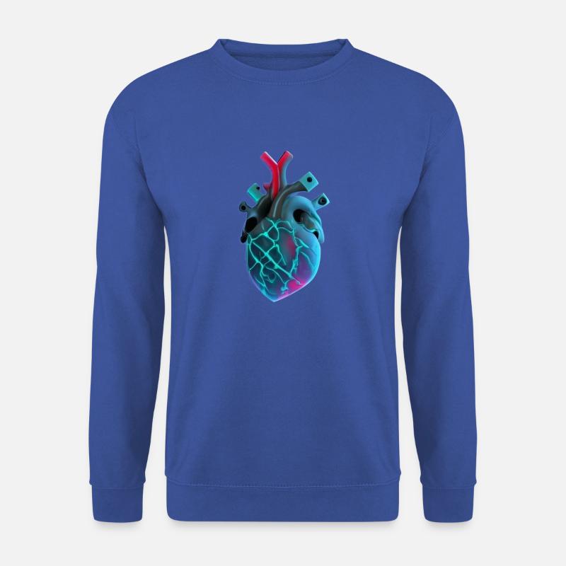 Futuristisches Neon-Menschenherz - Unisex Pullover - Royalblau