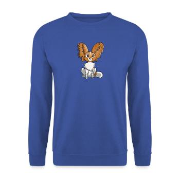 Epagneul Papillon - Sweat-shirt Unisexe - bleu royal - Devant - Alina (178cm) & Michal (187cm)