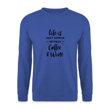 Cadeau de café caféine en direct - Sweat-shirt Unisexe - bleu royal - Devant - Alina (178cm) & Michal (187cm)