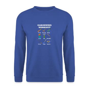 Outils d’entraînement de jardinage amusants - Sweat-shirt Unisexe - bleu royal - Devant - Alina (178cm) & Michal (187cm)