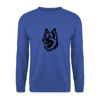 German Shepherd Drawing Head - Unisex Sweatshirt - royal blue - Front - Alina (178cm) & Michal (187cm)